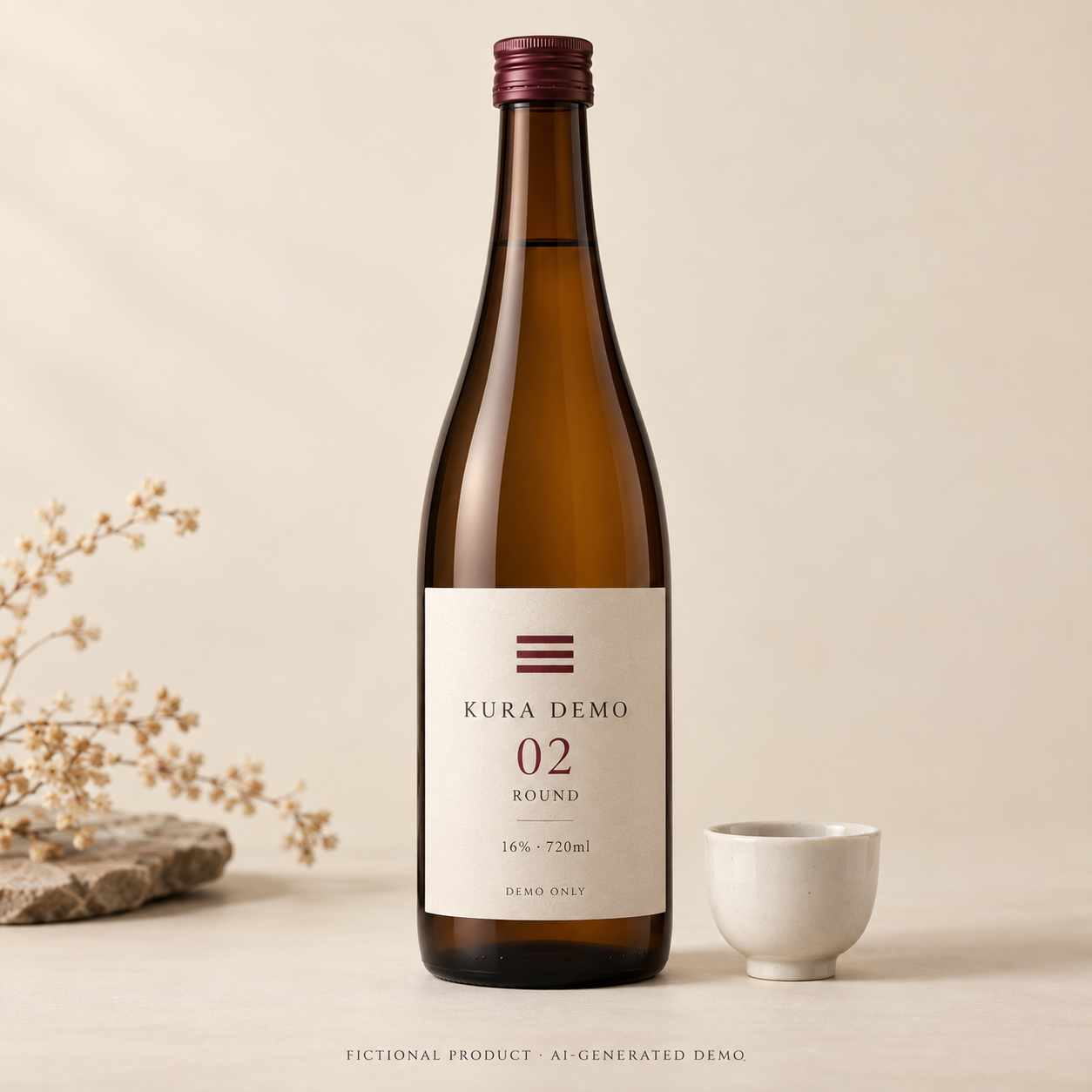AI-generated fictional sake packaging