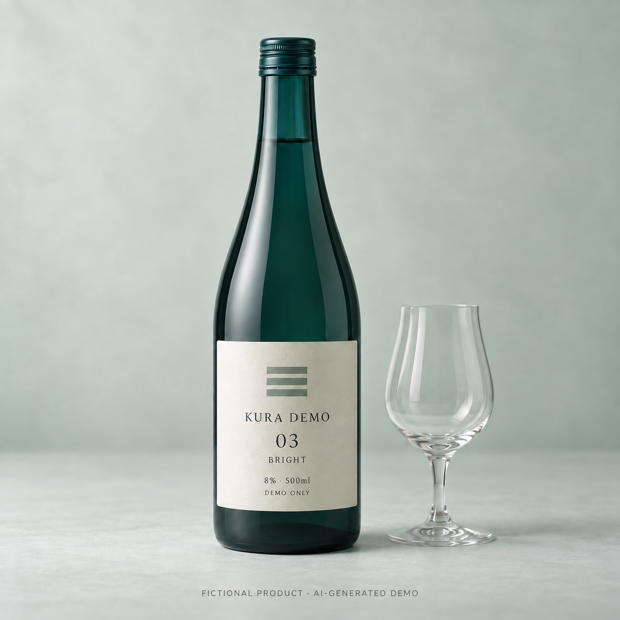 AI-generated fictional sake packaging